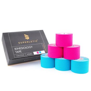 Capital Sports Elek, bandă kinesiologică, 6 role, 5 m x 5 cm, bumbac și lipici acrilic. impermeabil