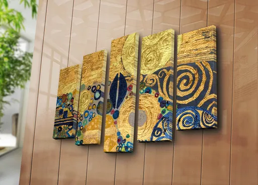 Tablou decorativ, 5PATK-234, 19 x 70 cm, Multicolor