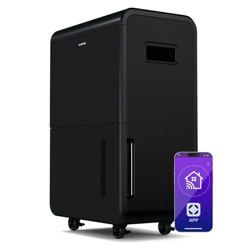 Klarstein DryFy Connect 70 dezumidificator, 70 l / zi, până la 90 m², control prin aplicație, mobil, rezervor de apă