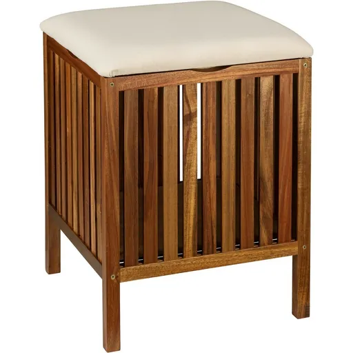 Wenko Scaun de baie din salcâm cu șezut Fondi, 52x 39 x 39 cm