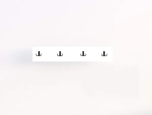 Cuier de perete, Hanah Home, Dörtlü, 80x15x1.8 cm, Alb