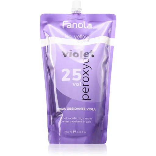 Fanola No Yellow lotiune activa neutralizeaza tonurile de galben Peroxyde 25 Vol 1000 ml