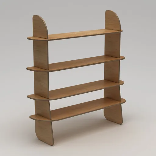 Corp biblioteca, Hanah Home, Scala-2, 150x160x35 cm, 100% BIRCH PLYWOOD, Lemn natural