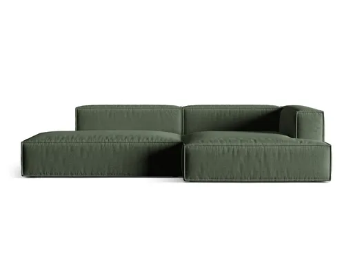 Coltar modular dreapta 4 locuri, Nuria-215, Micadoni Home, 312x147x72 cm, tesatura structurata chenille, verde moss