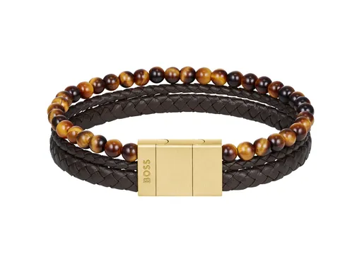 Hugo Boss Brățară triplă maro pentru bărbați Sphere 1580787