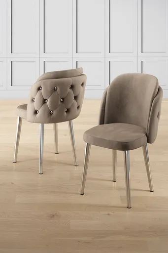 Set scaune 4 piese, Hanah Home, Axle, Cappuccino / Chrome