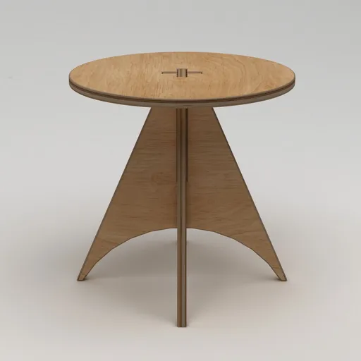 Masa, Hanah Home, Arcus, 75x75x75 cm, 100% BIRCH PLYWOOD, Lemn natural