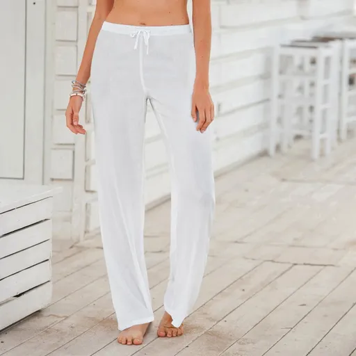 Pantaloni largi monocromi din crep