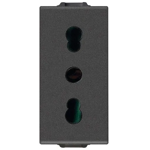 Priza 1 modul standard italian Vimar Neve Up 09203.CM, 2P+E 16A P17/11 carbon matt