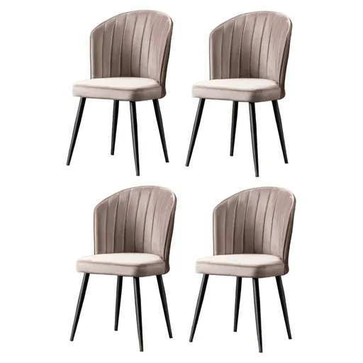 Set de scaune de sufragerie Rubi Cappuccino and Black, 4 buc., cafeniu