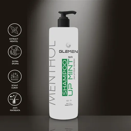 Sampon pentru Par - Glemen - Menthol  - 1000 ml