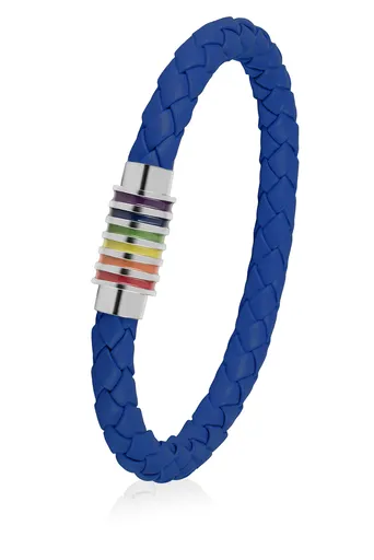 Troli Bratara albastra din piele cu inchidere magnetica