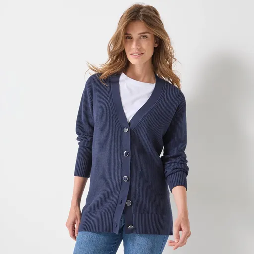 Pulover lung cu nasturi