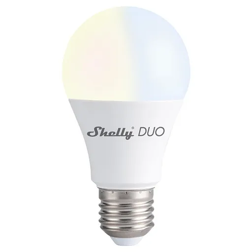 Bec LED inteligent Shelly Duo, Wi-Fi, E27, 9W, 800 lm, lumina alba rece/calda, control aplicatie, Amazon Alexa si Google Assistant 3800235262122