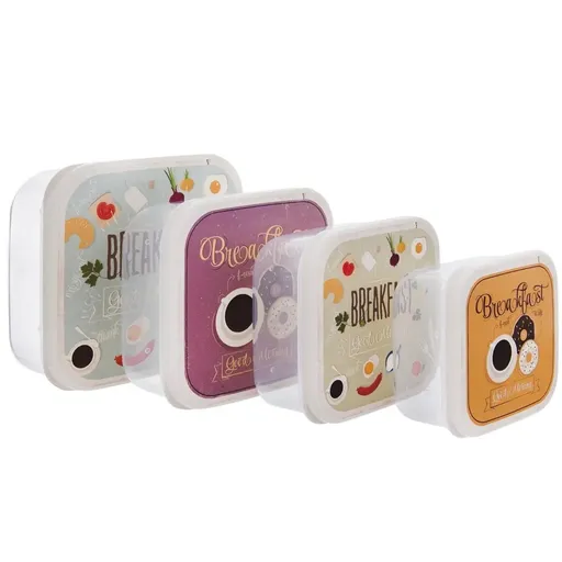 Orion Set de 4 cutii pentru gustări Breakfast