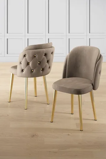 Set scaune 4 piese, Hanah Home, Axle, Cappuccino / Aur