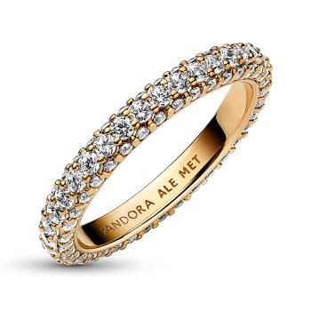 Pandora Inel placat cu aur lucios cu zirconiu cubic Shine Timeless 162627C01 56 mm