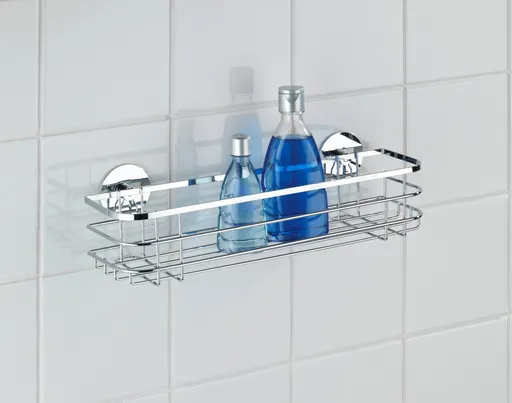 Etajera pentru baie Turbo-Loc, Wenko, 38x11x10.5 cm, inox, argintiu lucios