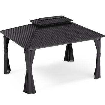Blumfeldt ShadeFortress, foișor, 4 x 3 m, acoperiș din oțel galvanizat, protejează împotriva soarelui, ploii și vântului