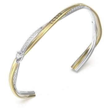 Guess Brățară solidă bicoloră cu zircon Twist JUBB05069JWYGRH 5,5 cm
