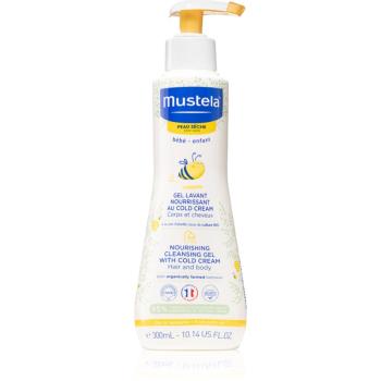 Mustela Bébé Dry Skin gel nutritiv de curățare, cu cremă protectoare pentru refacerea barierei pielii pentru nou-nascuti si copii 300 ml