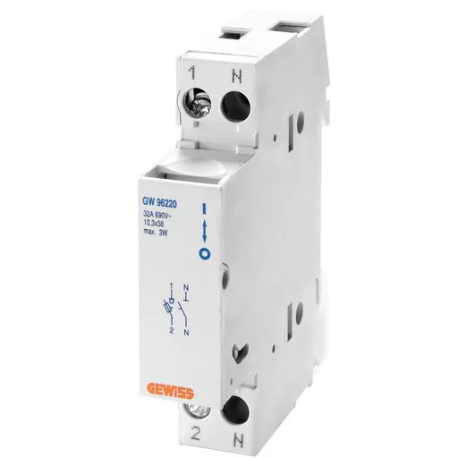 Port fuzibil sisteme fotovoltaice 1P+N 10,3X38 690V 32A Gewiss GW96220