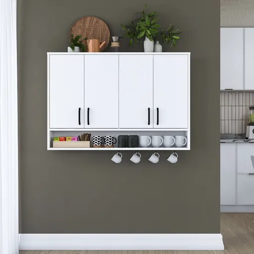 Dulap de perete, Hanah Home, JE199, 120x61.8x27.5 cm, Alb