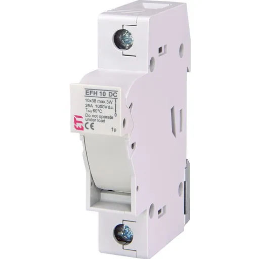 Separator cu fuzibil 10x38 1P EFH 10 DC ETI 2540201 1000V DC max 25A pentru fotovoltaice Eti 2540201, fara siguranta inclusa
