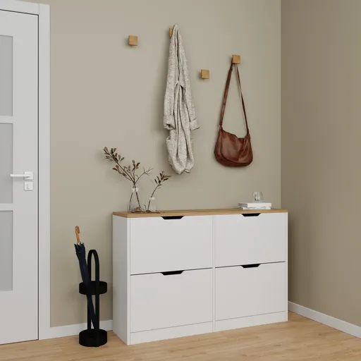 Pantofar, Hanah Home, Duru, 120.5x79.2x30 cm, Alb mat