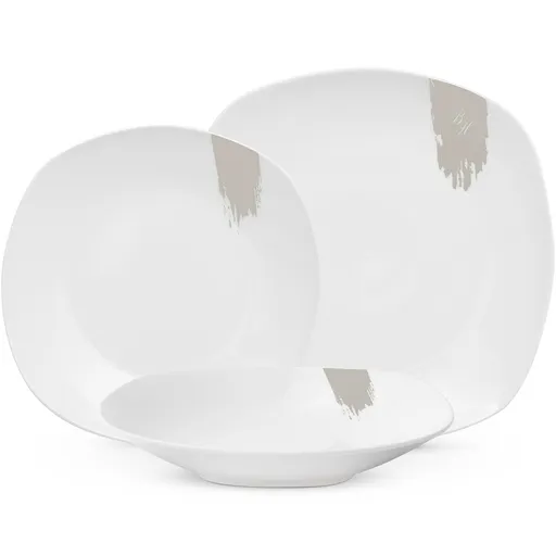 BerlingerHaus Set of 18 Sahara plates, white-cream, crem deschis