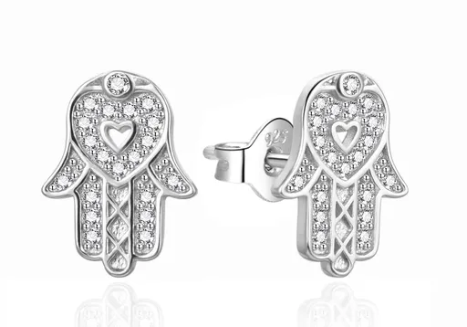 Agato Cercei strălucitori din argint Mâna Fatimei AGT-E118PW