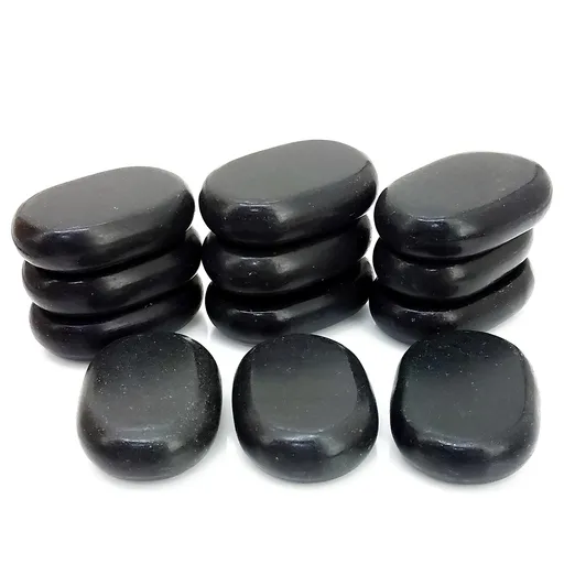 Set 12 Pietre Vulcanice Ovale - Mari 7.5 cm (Terapie Geotermala) + Cadou Saculet
