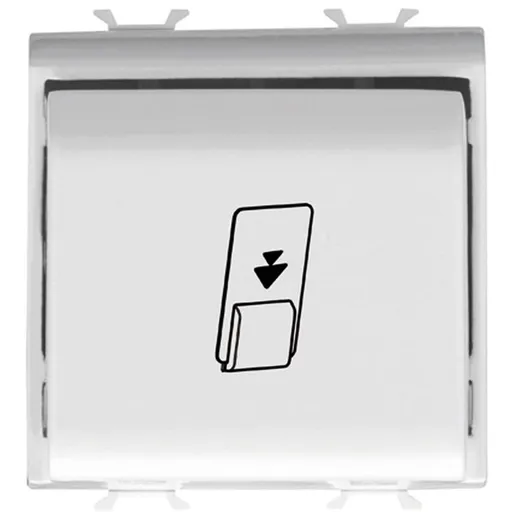 Intrerupator cu cartela 2 module Gewiss Chorus GW10039, alb