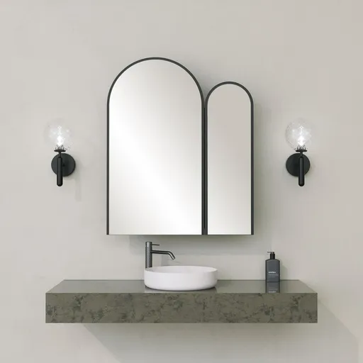 Dulap de baie, Hanah Home, Classe Cabinet, 12x45x50 cm, Negru