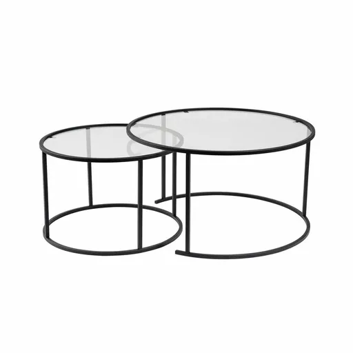 Set de măsuțe de cafea Aurum Black 80 cm, 2buc., negru