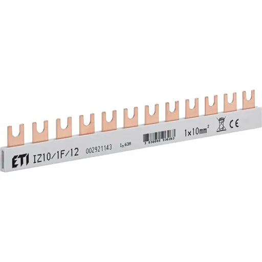 Busbar 1P 12M 10mmp 63A tip furca IZ10/1F/12 Eti 002921143