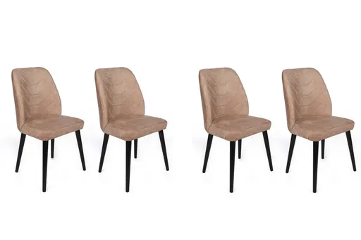 Set scaune 4 piese, Hanah Home, Dallas-523 V4, Nurca / negru