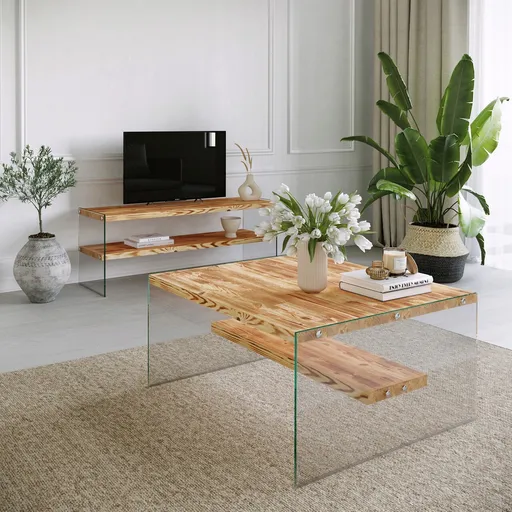 Set mobilier living, Hanah Home, Niagara S102, Stejar