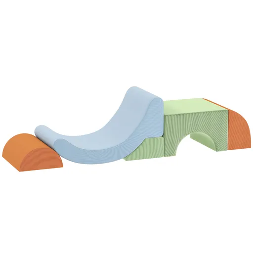 AIYAPLAY Set soft 5 piese pentru copii mici, pentru cățărat, târât, construit, ușoare, Cord, spumă, colorat | Aosom Romania