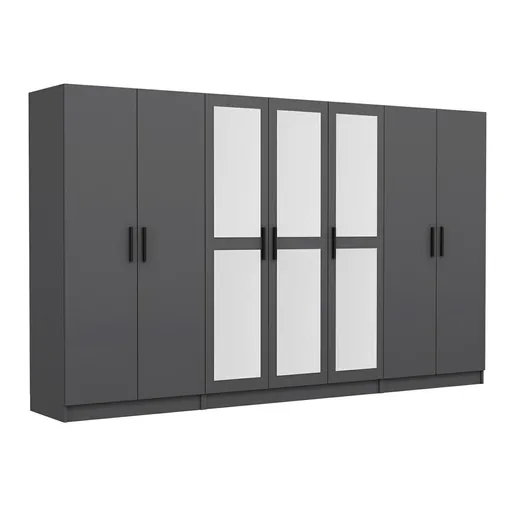 Dulap pentru haine, Hanah Home, Kale, 315x190x52 cm, Antracit