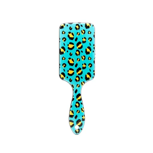 Perie pentru par, dreptunghiulara, Leopard, Verde
