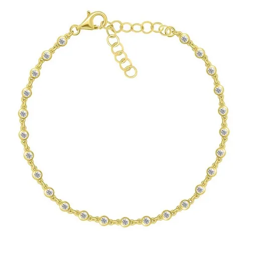 Brilio Silver Brățară strălucitoare placată cu aur cu zirconiu BRC111Y