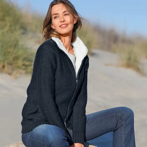 Pulover cu căptușeală fină și fermoar