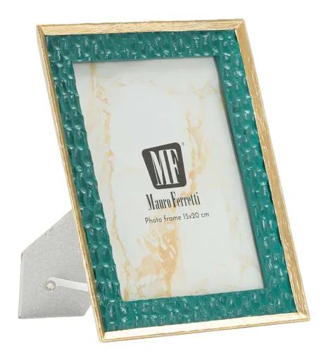 Rama foto Grent, Mauro Ferretti, 15x20 cm, polirasina/sticla, verde/auriu