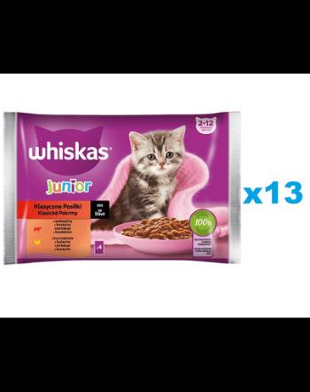 Plicuri WHISKAS Junior 52x85g Classic Meals in sos cu vita si pui