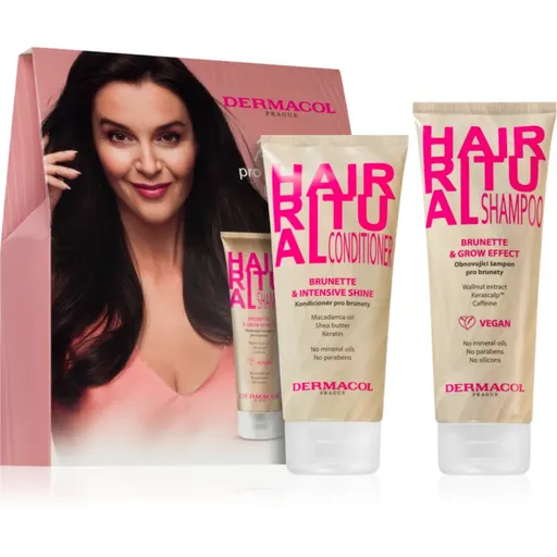 Dermacol Hair Boost Brunette set cadou pentru nuante de par castaniu