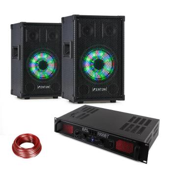 Fenton TL8LED, set de aparate, difuzor pa + skytec spl1000bt, ampificator pa