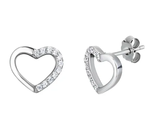 Preciosa Cercei in formă de inimă din zircon cubic True Love Royal Lagoon 5437 00