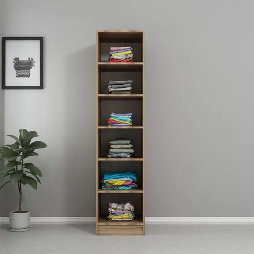 Dulap pentru haine, Hanah Home, Kale Raflı 190, 45x190x52 cm, Dore