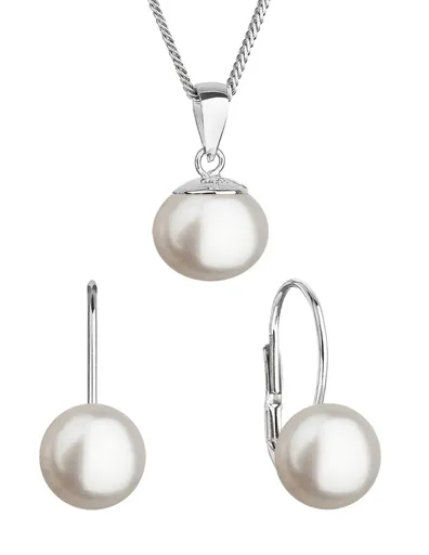 Evolution Group - Pavona Set de bijuterii din argint cu perle reale 29081.1 (cercei, lanț, pandantiv)